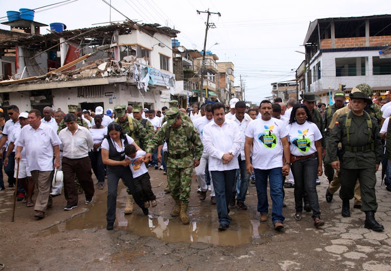 Manifestaciones tras ataque de las FARC en Tumaco, 2012. Foto: Revista Semana