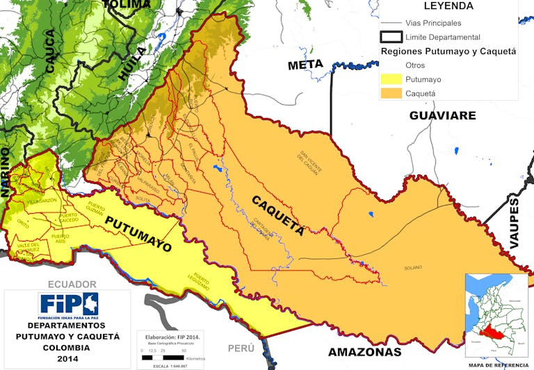 Putumayo y Caquetá, 2014. Fuente: Base de Datos del Conflicto –Unidad de Análisis Siguiendo el Conflicto