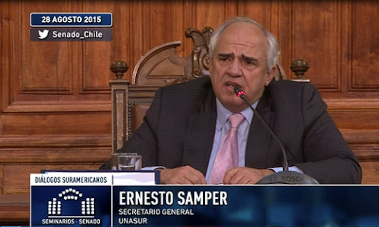 Ernesto Samper, expresidente de Colombia y secretario general de la UNASUR.