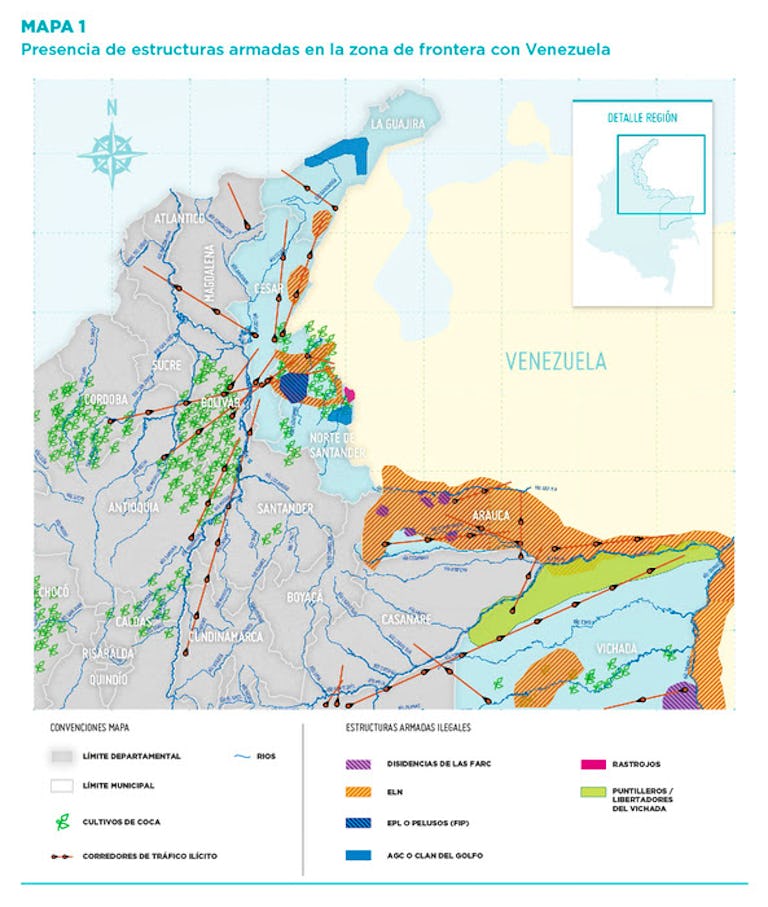 En Norte de Santander, frontera con Venezuela, hay disputas entre el ELN y el EPL por el control territorial y las economías criminales.
