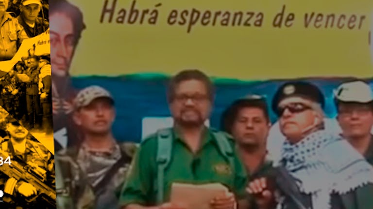 Iván Márquez y otros exguerrilleros de las FARC durante el anuncio de la creación de la Segunda Marquetalia en agosto del 2019