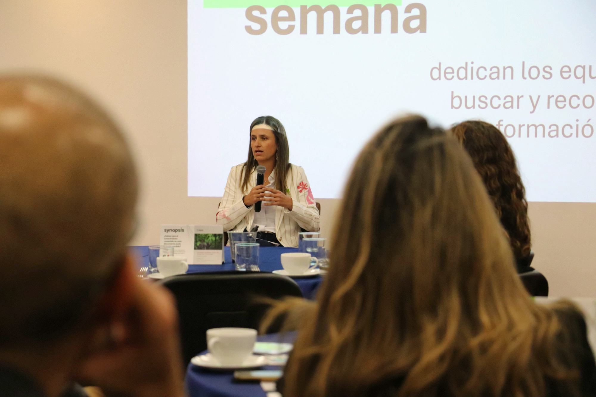 María Lucía Méndez, directora de programas de la FIP, habló sobre al relevancia de la gestión del conocimiento y el uso eficaz de la información.