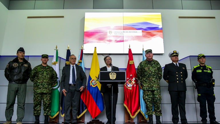 El Presidente Gustavo Petro anuncia los nombres de quienes conformarán la nueva cúpula militar.