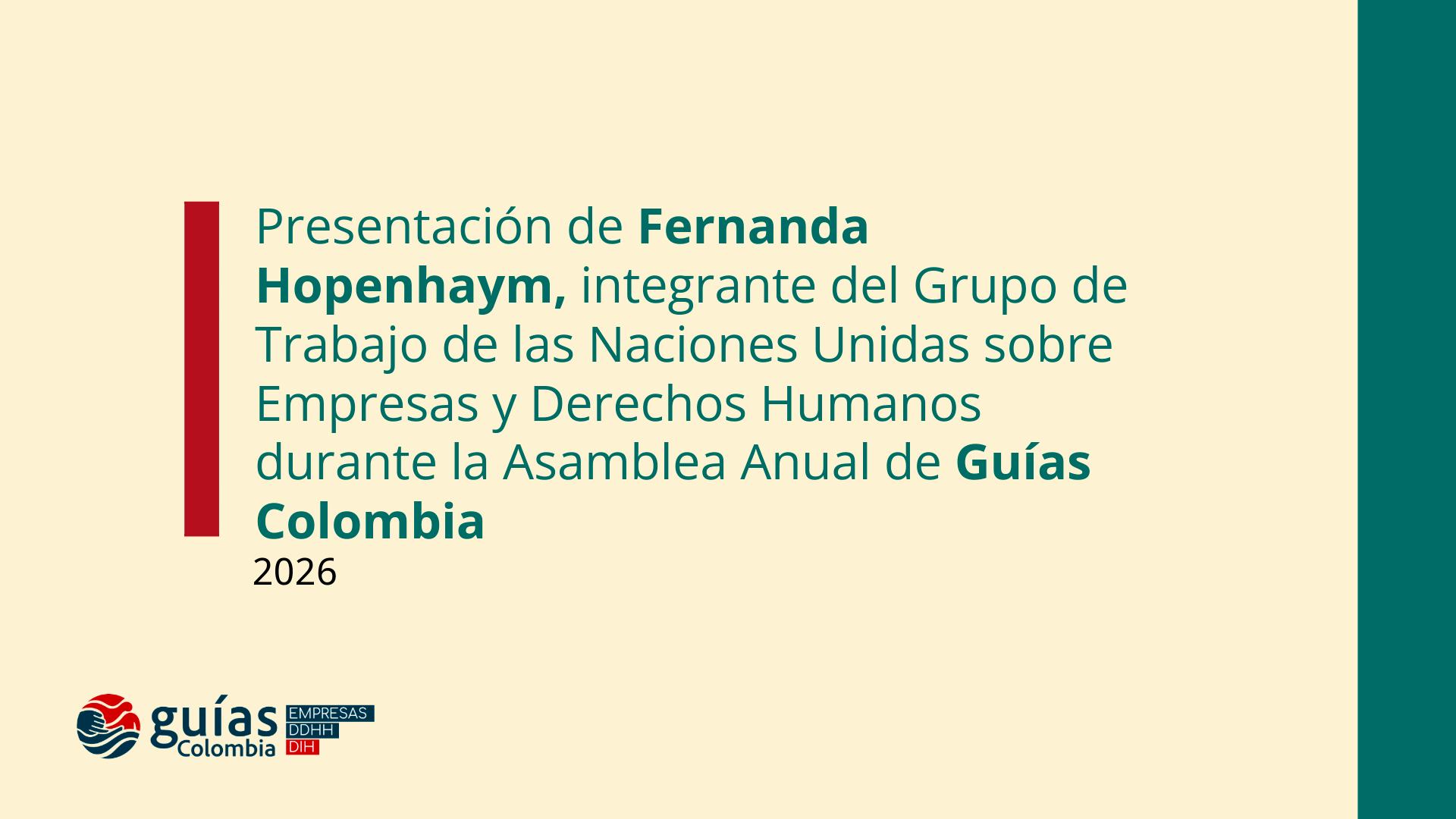 Presentación de Fernanda Hopenhaym en la Asamblea Anual de Guías Colombia
